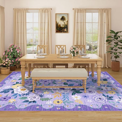 DUKINO 6x9 Area Rug, Floral Rugs - Image 5