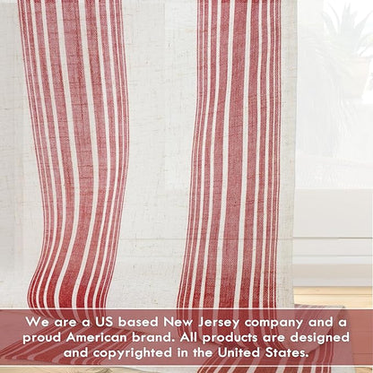DriftAway Farmhouse Vertical Striped Linen Blend Textured Light Filtering Semi - Image 6