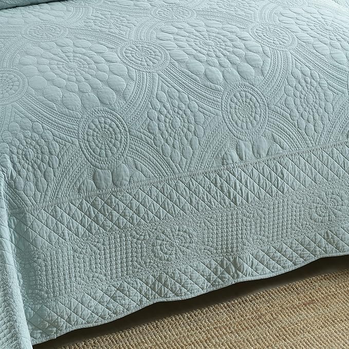 MarCielo 3-Piece 100% Cotton Oversized Bedspread Lightweight Quilt Coverlet - Image 2