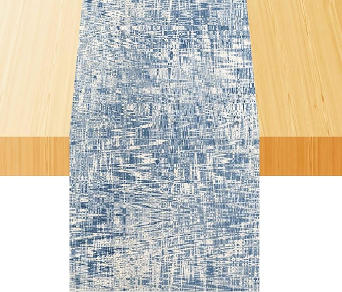 Blue Table Runner Modern Art Table Runner 72 Inches Long Dresser Scarves Coffee by Clxse