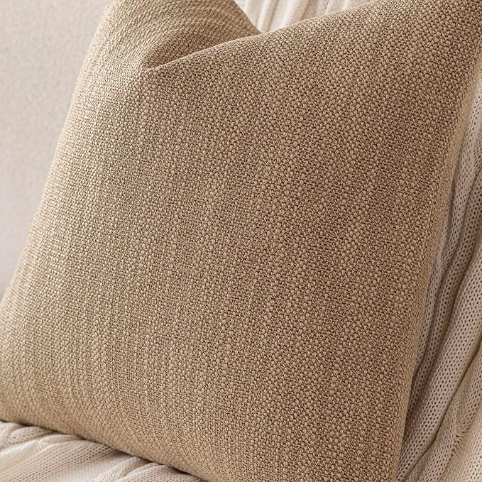 Foindtower Set of 2 Decorative Textured Burlap Linen Throw Pillow Covers - Image 3