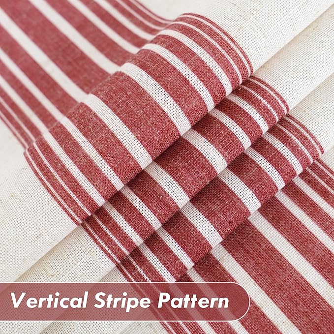 DriftAway Farmhouse Vertical Striped Linen Blend Textured Light Filtering Semi - Image 3