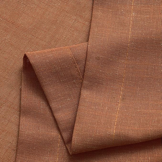 Linen Valance for Windows 2 Panels, Terracotta Rod Pocket Light Filtering Semi - Image 3