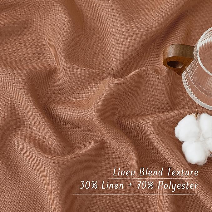 NICETOWN Linen Caramel Curtains 96 inches Long - Image 4