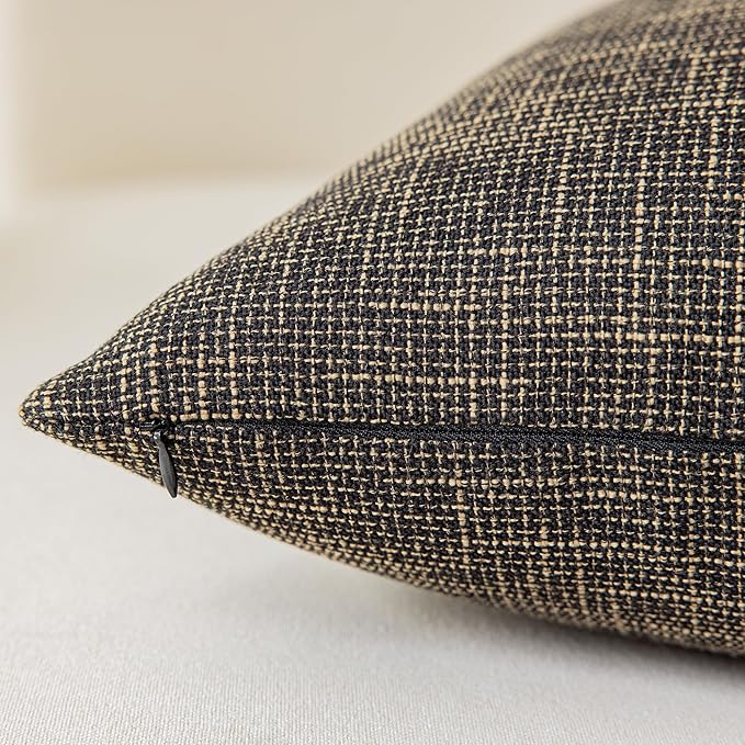 Kevin Textile 2 Packs Throw Pillow Cases Textural Faux Linen Decor Star Cushion - Image 2