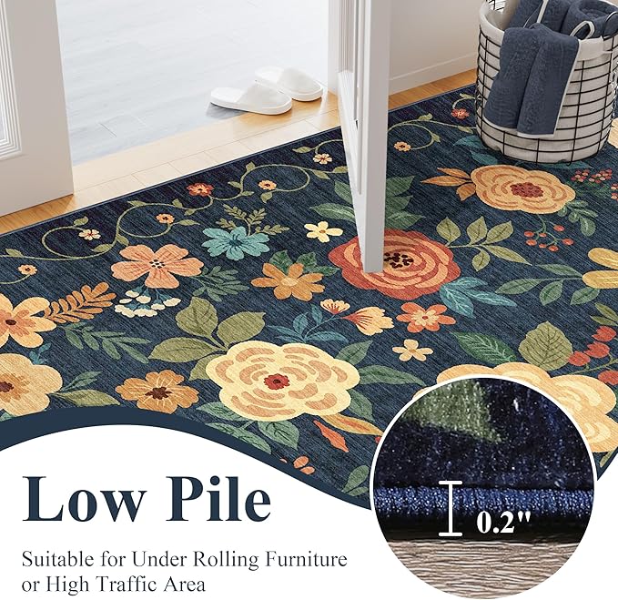 DUKINO 6x9 Area Rug, Floral Rugs - Image 6