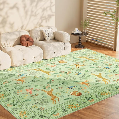 DUKINO 8x10 Rug, Washable Animal Living Room Rug - Image 8