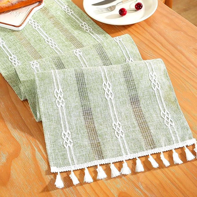 Farmhouse Table Runner, Rustic Cutout Table Runners by SIELUNO