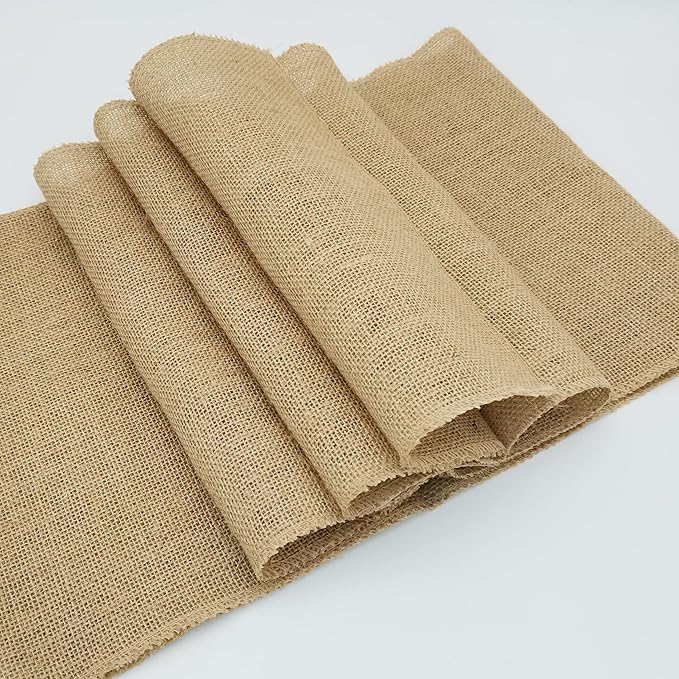 10 Pack Natural Burlap Table Runners, 12 x 108 Inch Rustic Jute Table Runner - Image 6