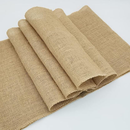 10 Pack Natural Burlap Table Runners, 12 x 108 Inch Rustic Jute Table Runner - Image 6