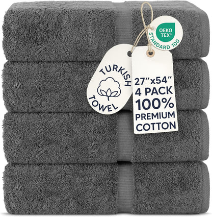chakir turkish linens 100% cotton 4-pack bath towels shown in use