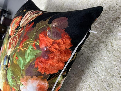 Elegant Velvet Floral Throw Pillow Cover Double Sides Handmake Flower - Image 5