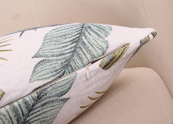 Yeiotsy Pillow Case, Decorative Tropical Leaf Throw Pillow Cover Heavy Fabric - Image 4