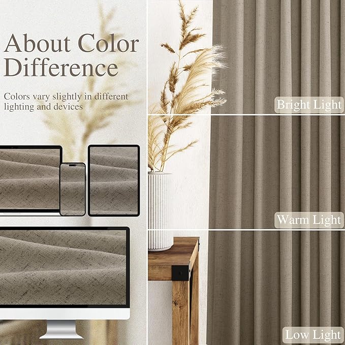 Mocha Linen Curtains 84 Inches Long - Image 4