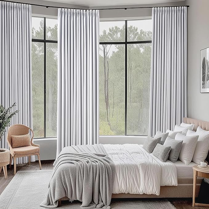 White Blackout Curtains 96 Inches Long - Image 8