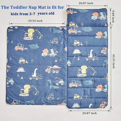 Toddler Nap Mat with Removable Pillow, Ultra Soft Slumber Bags - Image 2