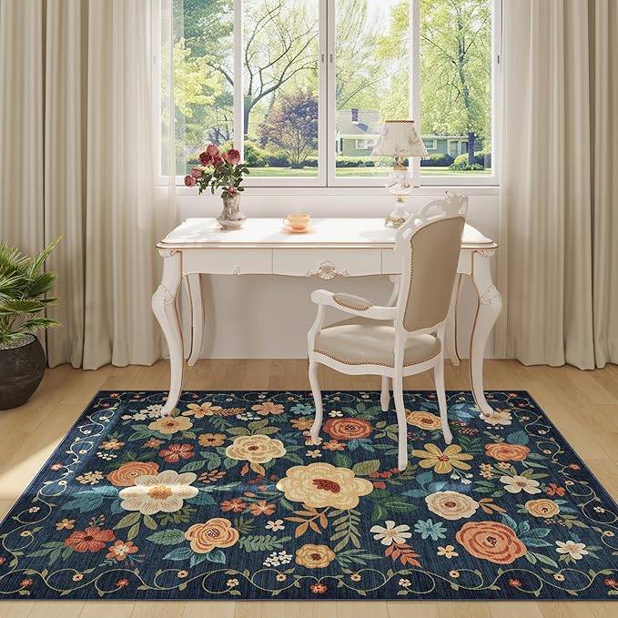 DUKINO 3x5 Area Rug, Floral Rugs - Image 2