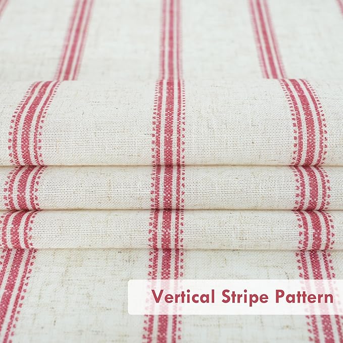 DriftAway Farmhouse Vertical Striped Linen Blend Textured Light Filtering Semi - Image 4
