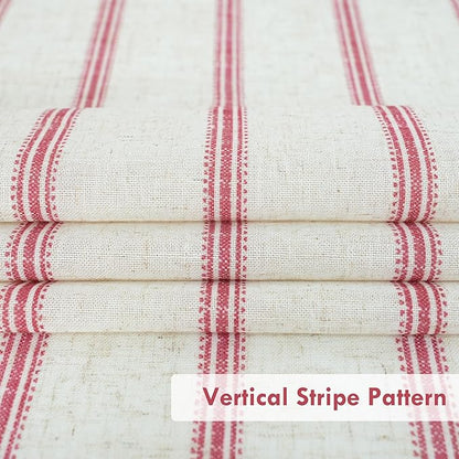 DriftAway Farmhouse Vertical Striped Linen Blend Textured Light Filtering Semi - Image 4