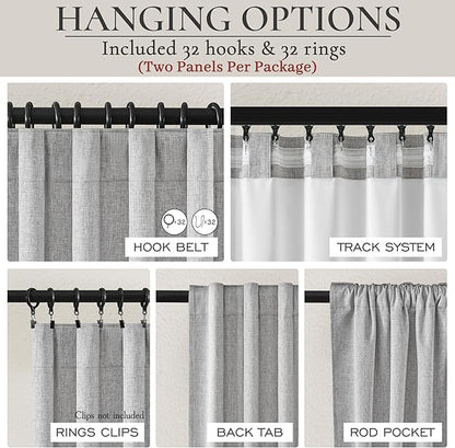Gray 108 Inch Extra Long Blackout Curtains - Image 5