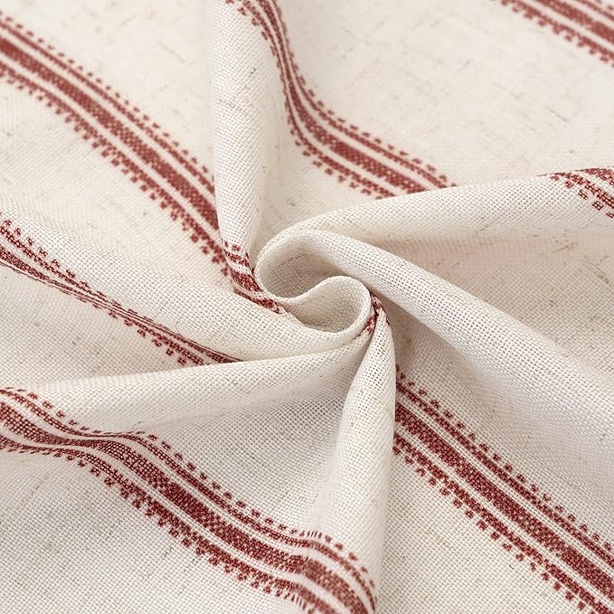 DriftAway Farmhouse Vertical Striped Linen Blend Textured Light Filtering Semi - Image 8