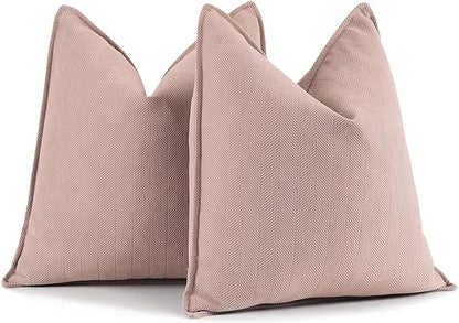 ZWJD Dusty Pink Pillow Covers 26x26 Set of 2 Chenille Throw Pillow Covers by ZWJD