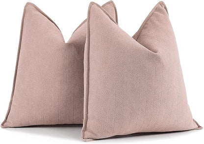 ZWJD Dusty Pink Pillow Covers 20x20 Set of 2 Chenille Throw Pillow Covers by ZWJD