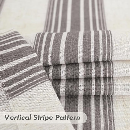 DriftAway Farmhouse Vertical Striped Linen Blend Textured Light Filtering Semi - Image 3