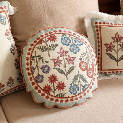 Round Throw Pillow Covers Set of 2, Cottage Rustic Farmhouse - Image 6