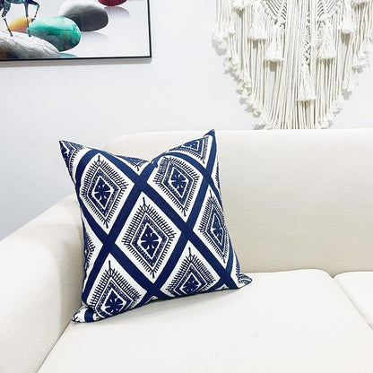 Slow Cow Embroidery Cushion Cover Decorative Throw Pillow Cover Geometric - Image 2