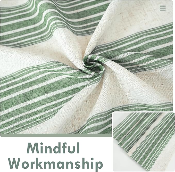 DriftAway Farmhouse Vertical Striped Linen Blend Textured Light Filtering Semi - Image 4