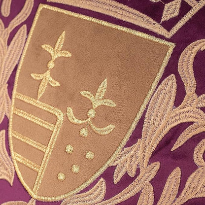 Aeckself Luxury Embroidery Velvet Pillow Cover 20x20 Inch, European Shield - Image 5