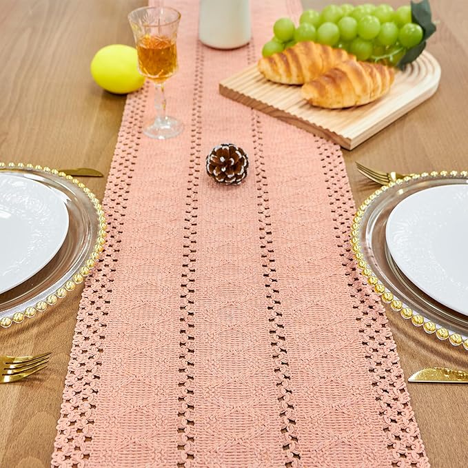 FEXIA Pink Table Runner 72 Inches Long - Image 3