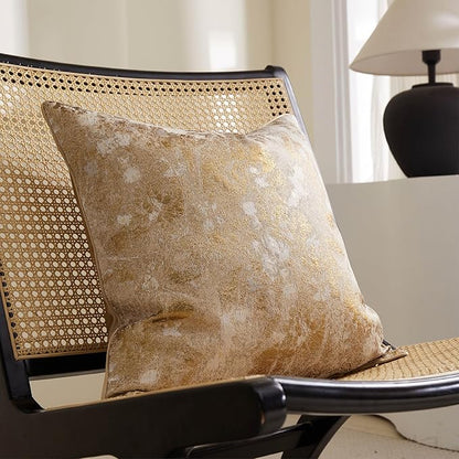 THE-TINOART Gold Jacquard Pillow Cover 18x18 - Image 4