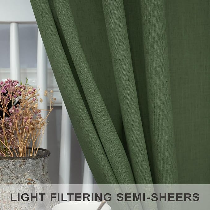 Pitalk Olive Green Curtains 102 Inch Length - Image 4
