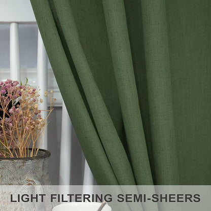 Pitalk Olive Green Curtains 96 Inches 8 FT Long - Image 4