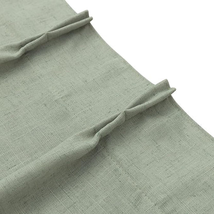 Sage Green Linen Half Kitchen Curtains 36 Inch Length 2 Tiers Pinch Pleated - Image 8