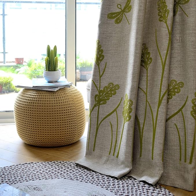 Melodieux Wheat Embroidery Extra Wide Curtain - Image 5