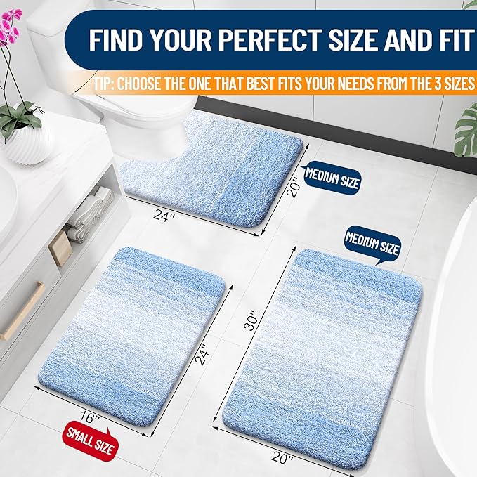 OLANLY Bathroom Rugs Mat 24x16, Extra Soft Absorbent Microfiber Bath Rugs - Image 2