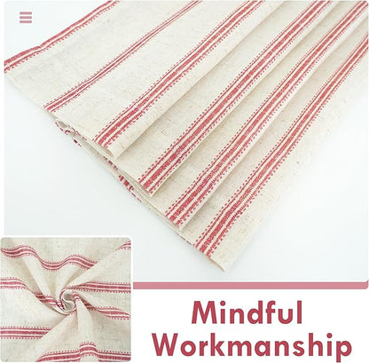 DriftAway Farmhouse Vertical Striped Linen Blend Textured Light Filtering Semi - Image 3