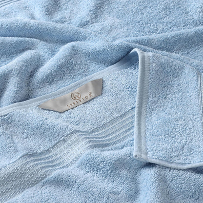 superior egyptian cotton 6-piece towel set, bathroom essentials showing dimensions