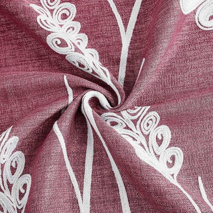 Melodieux Wheat Embroidery Linen Room Darkening Curtain - Image 7
