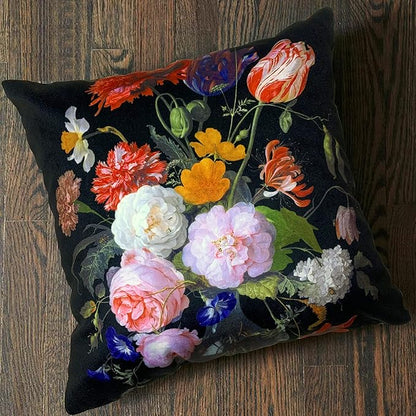 Vintage Dutch-Style Floral Still Life 18x18 Throw Pillow Cover Double-Sided - Image 4