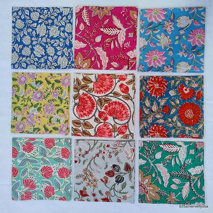INDIANHANDICRAFTS 10 Pc Mix Lot Hand Block Print Napkin, 100% Cotton, 16x16 Inch - Image 4