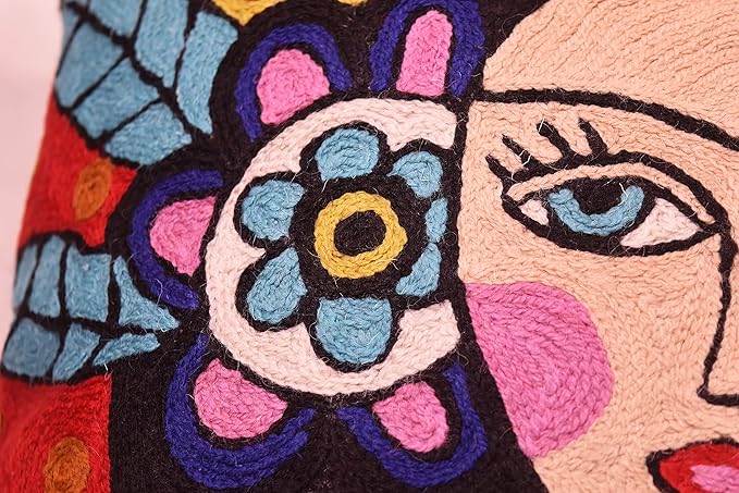 Frida Inspired Pillow Cover Bella Senorita Hispanic Pillowcase Colorful Birds - Image 7