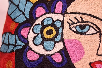 Frida Inspired Pillow Cover Bella Senorita Hispanic Pillowcase Colorful Birds - Image 7