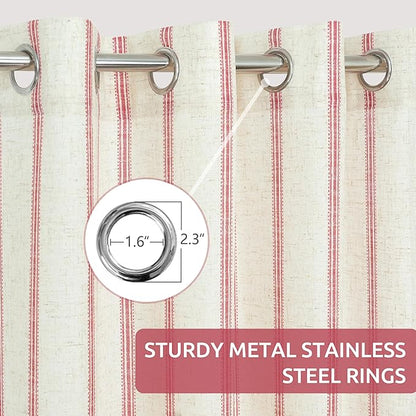 DriftAway Farmhouse Vertical Striped Linen Blend Textured Light Filtering Semi - Image 3