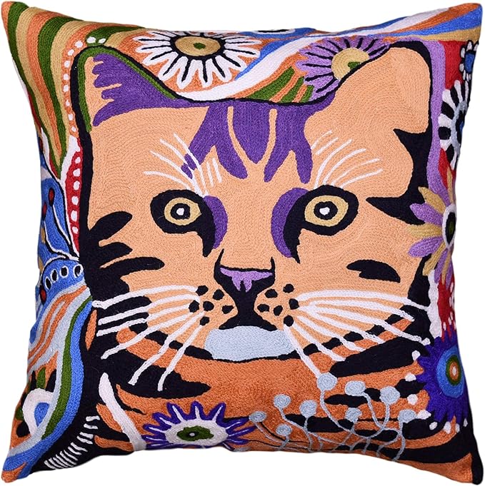Cat Pillow Cover by Kashmir+Designs