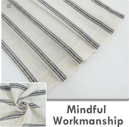 DriftAway Farmhouse Vertical Striped Linen Blend Textured Light Filtering Semi - Image 7