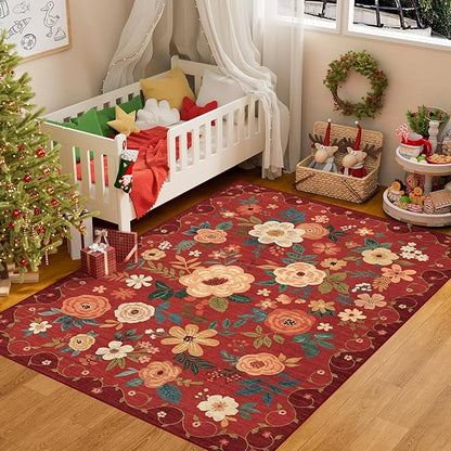 DUKINO 3x5 Area Rug, Floral Rugs - Image 2
